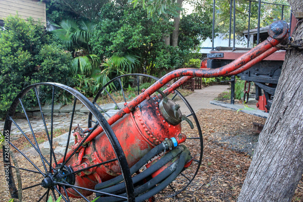 Old heritage fire fighting cart