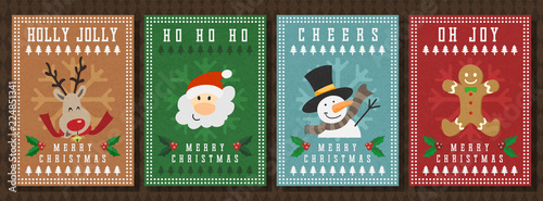 Merry Christmas and Happy new year vector greeting card.