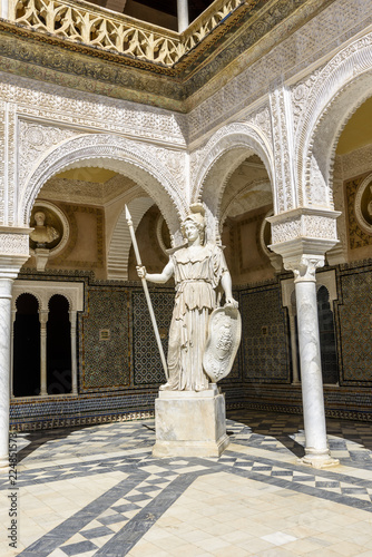 details of the courtyard of Pilatos' house in Seville, Andalucia, Spain.