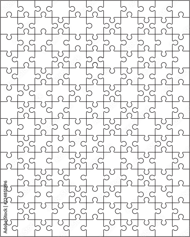Illustration of separate parts of white puzzle Illustration of separate parts of white puzzle