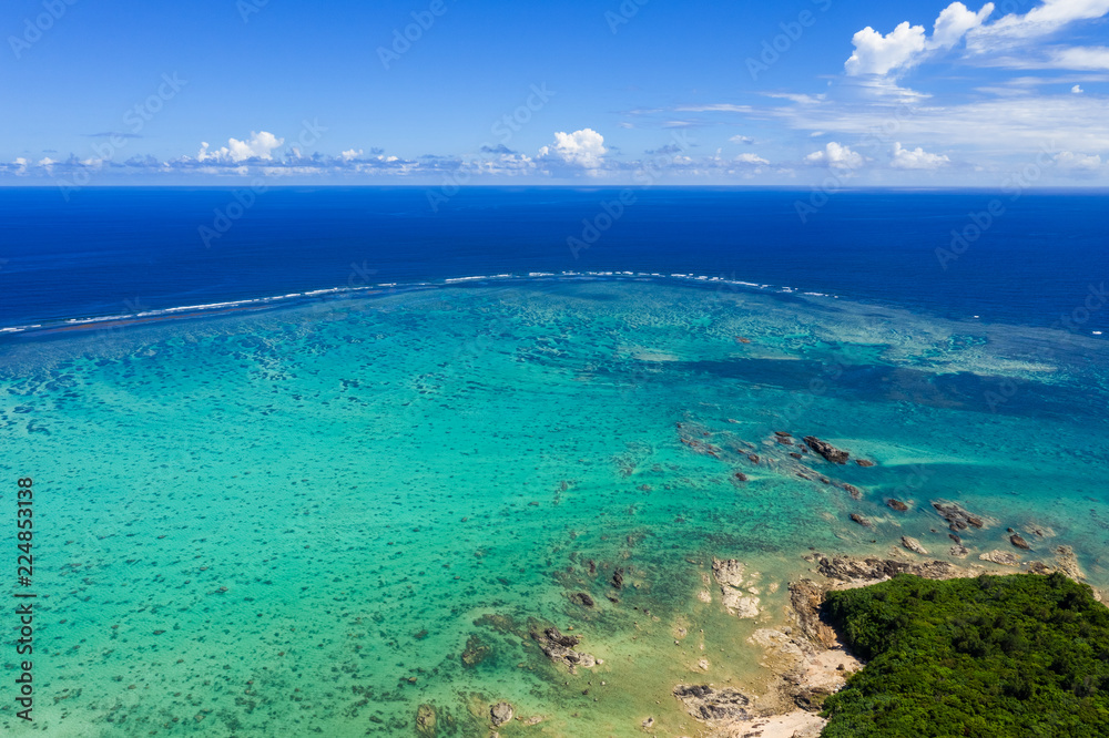 Top view of the sea in ishigaki island