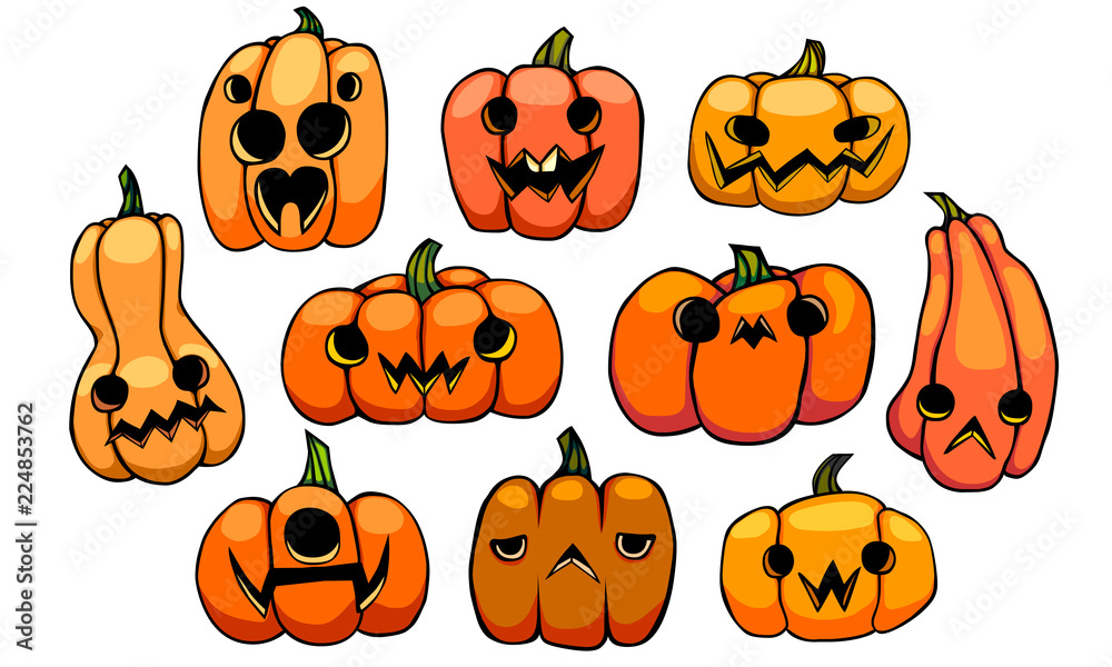 Set of pumpkins for Halloween Set of pumpkins for Halloween