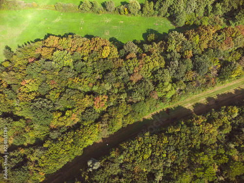 Fotografi Aerial picture from a Hungarian forest landscape