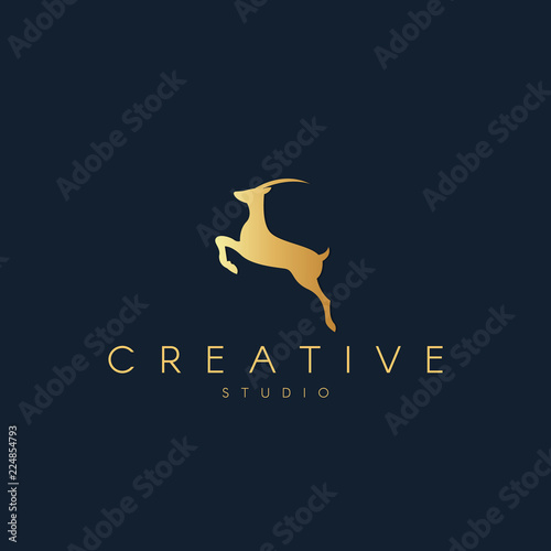 Antelope logo. Antelope silhouette. Trendy animal logo design photo