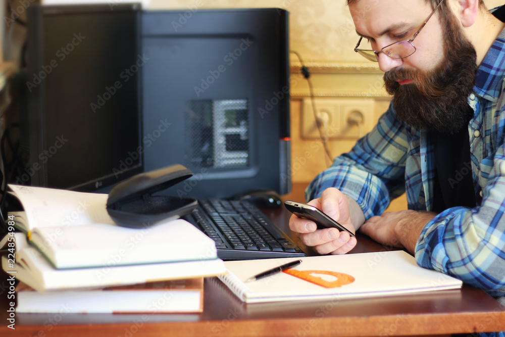 man write pen table man write pen table