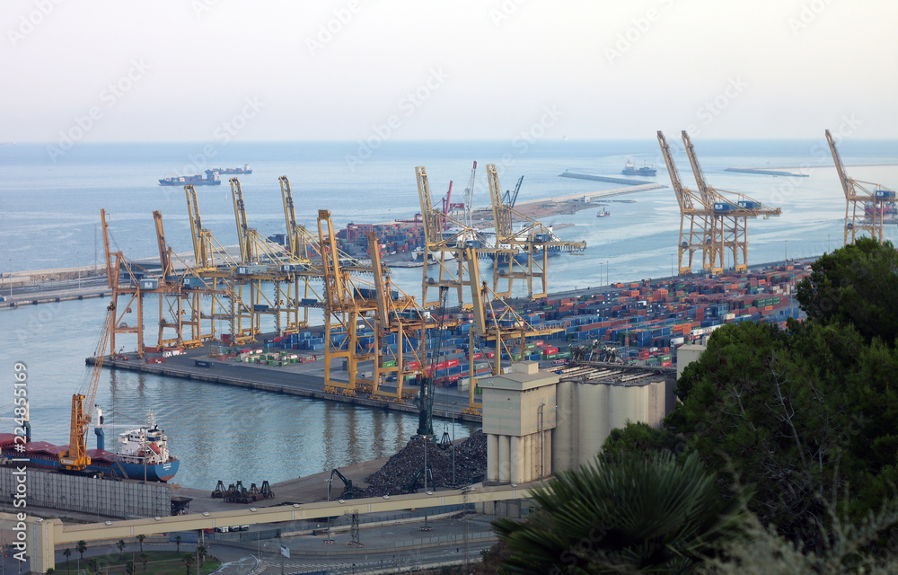 industrial maritime port in Barcelona, Spain