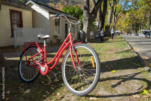 Vintage color of bike in Arrowtown