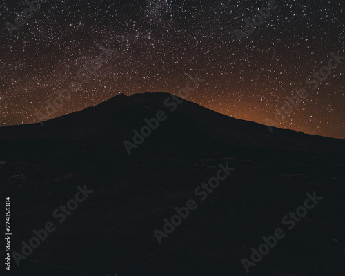 Astrophotography in Tenerife, Spain. Core of milkyway near Teide vulcano
