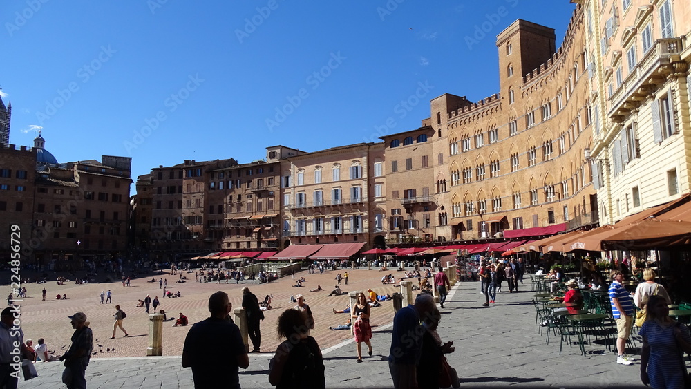 panoramic view of piazza in siena