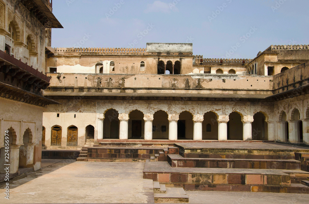 Interior view of Raj Mahal. Orchha Palace Fort Complex. Orchha. Madhya Pradesh.
