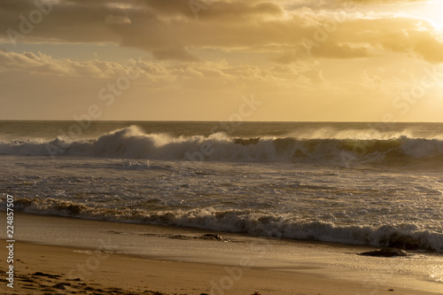 Mandurah Beach Ocean Waves at sunset