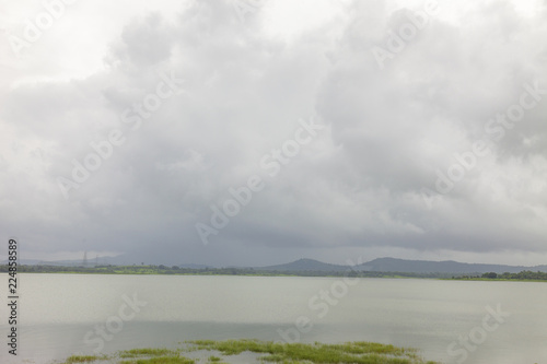 Landscape of the mountain ranges of Western Ghats at state of Maharashtra near wakanda dam in India.