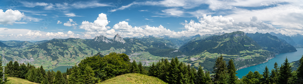 Obraz premium Panoramic view on Swiss Alps