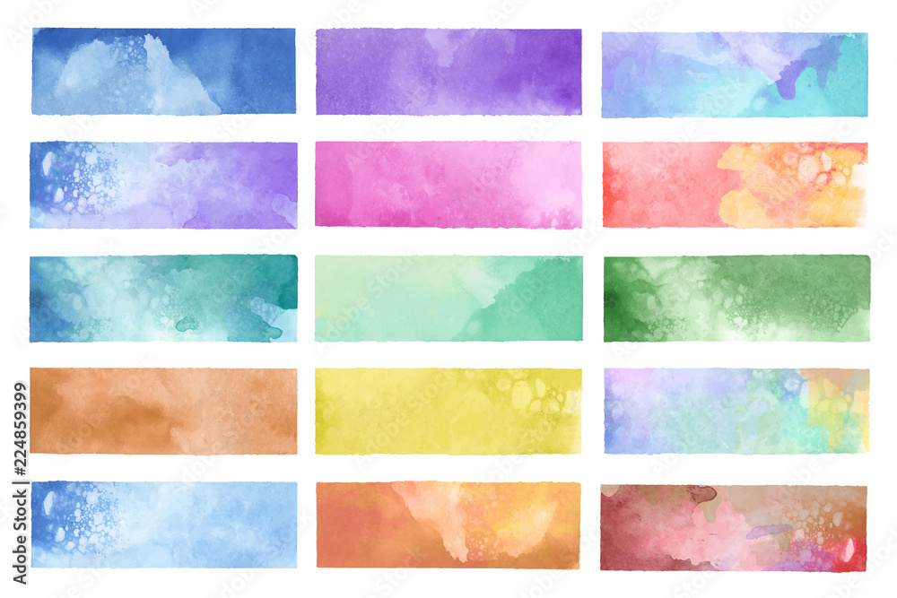 Fototapeta premium Colorful painted watercolor backgrounds vector