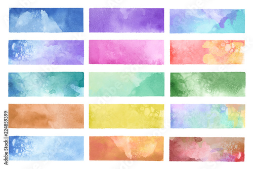Colorful painted watercolor backgrounds vector