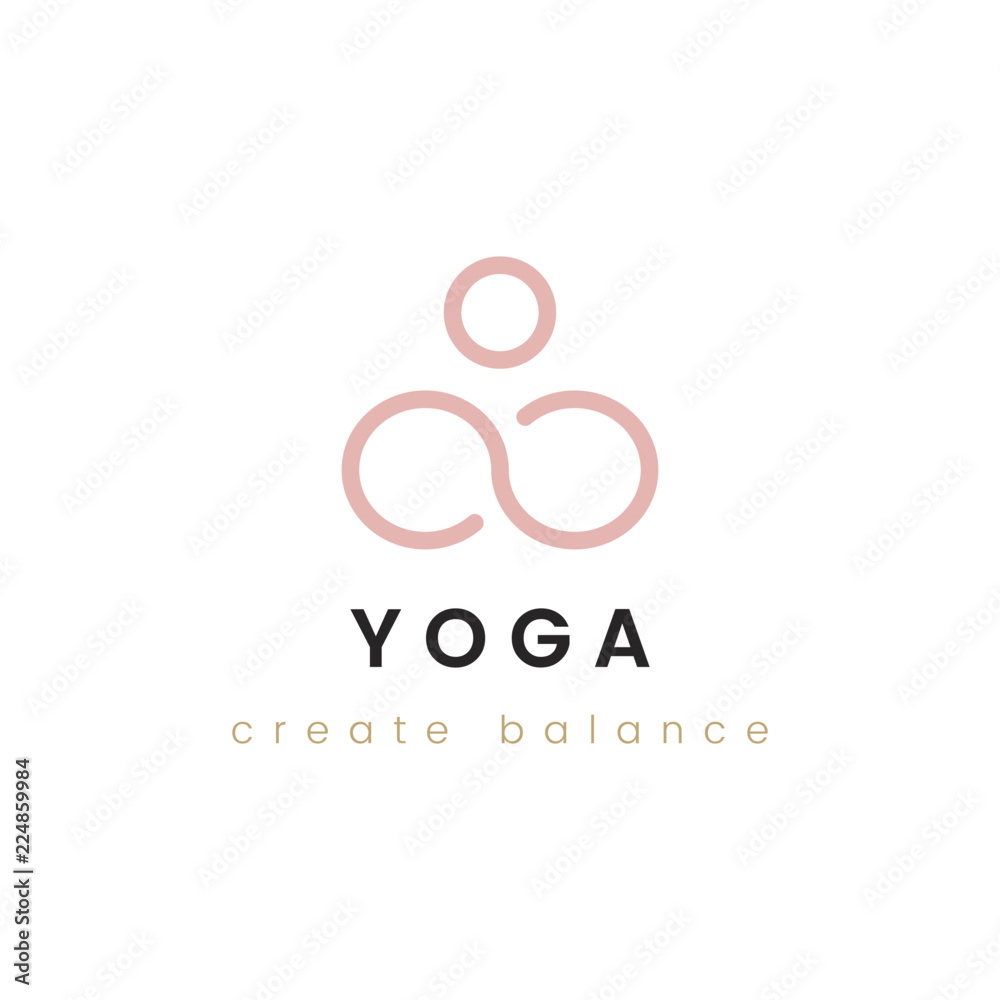 Fototapeta premium Design of yoga create balance logo vector
