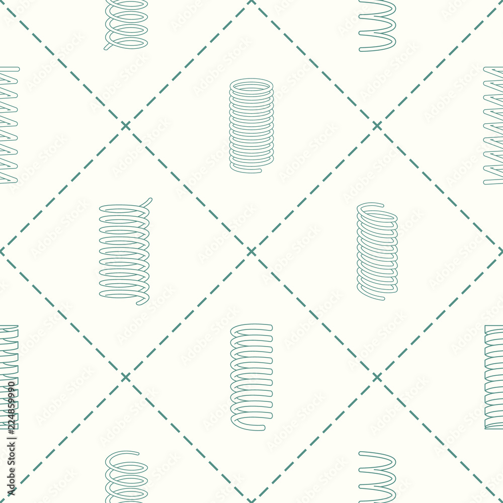 Seamless pattern with coil Springs for your design Seamless pattern with coil Springs for your design