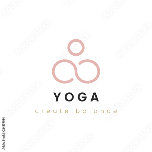 Design of yoga create balance logo vector