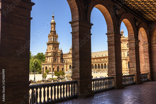 view of the Plaza de España in Sevilla, Andalucia, Spain