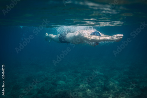 Man swimming in the sea