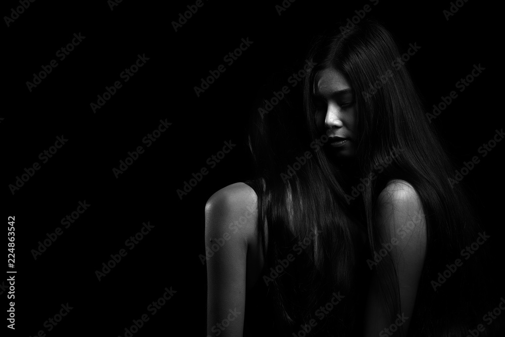 Fototapeta premium desperate woman try to touch each other to understand feeling down