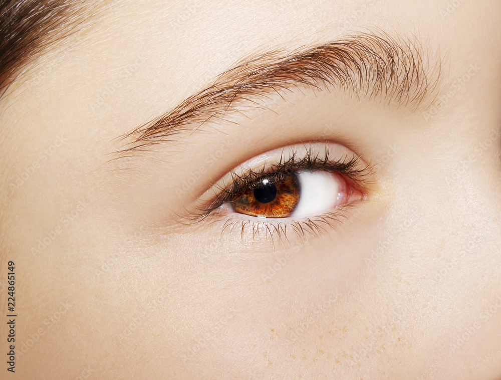A beautiful insightful look girl's eye. Close up shot. A beautiful insightful look girl's eye. Close up shot.