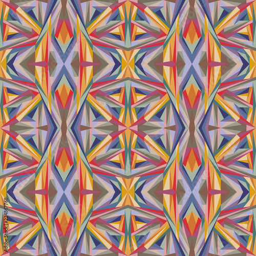 Geometric seamless pattern. Vector abstract colorful ornamental background for textile, surface, decor design.