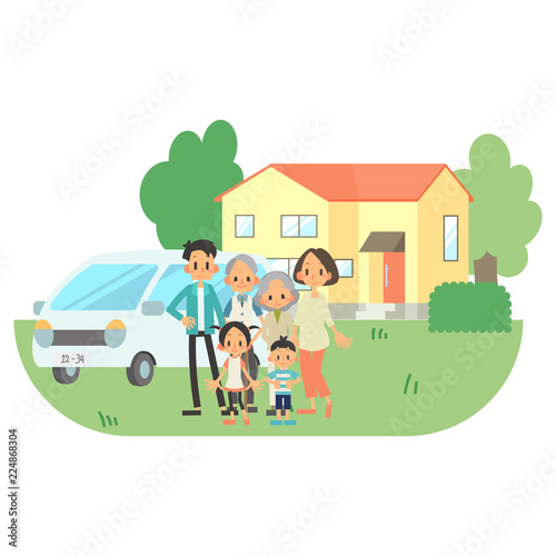 3世帯家族 住宅 車
