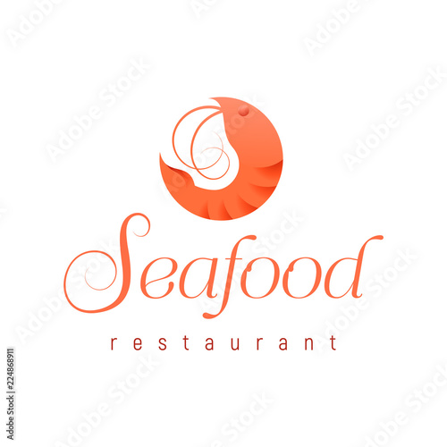 Seafood restaurant and shrimp logo vector. Modern logo for restaurant