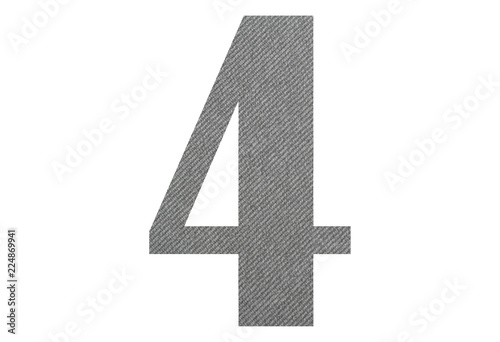 Wallpaper Mural 4,four - with gray fabric texture on white background Torontodigital.ca