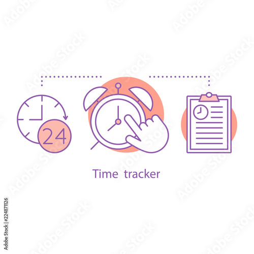 Time tracker concept icon