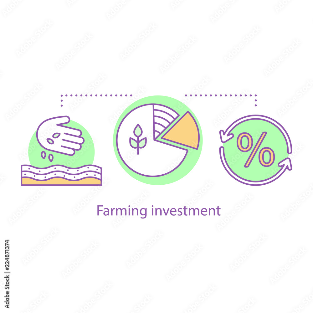 Farming investment concept icon