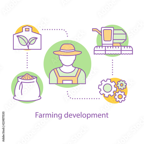 Farming development concept icon