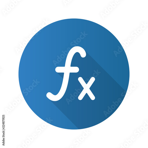 Math function flat design long shadow glyph icon