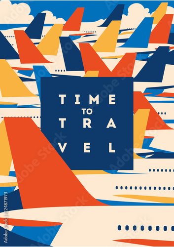 Time to Travel and Airport vacation poster.