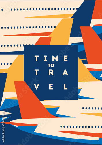 Time to Travel and Airport vacation poster.