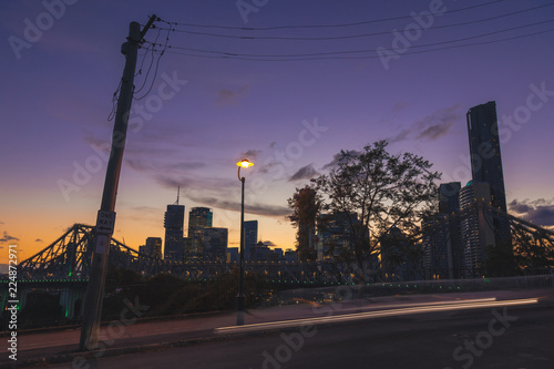 City street on sunset