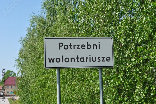 Obraz na płótnie Potrzebni wolontariusze w salonie
