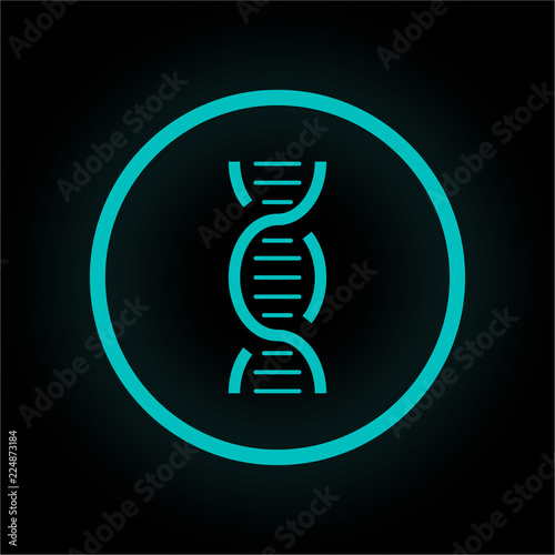 Neon Button rund - DNA Strang