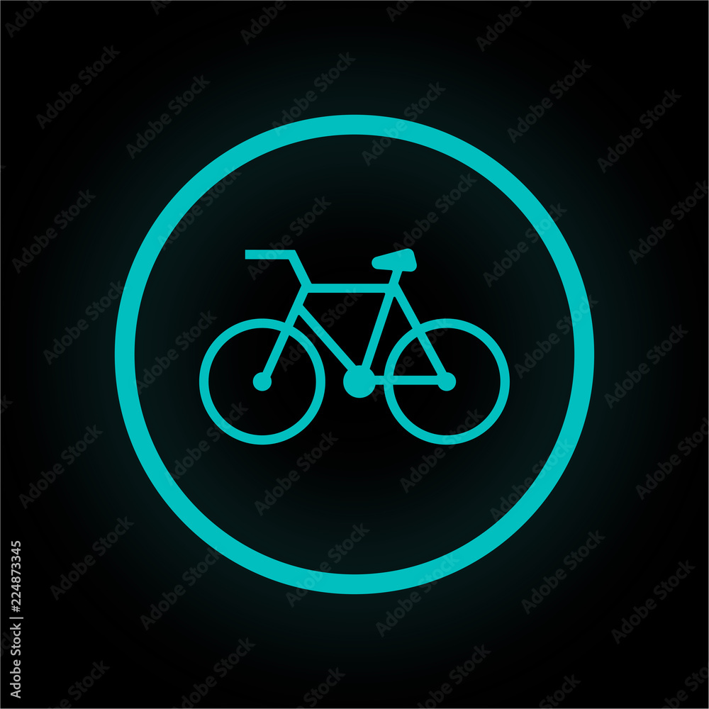 Neon Button rund - Fahrrad Stock Vector | Adobe Stock