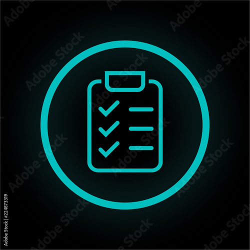 Neon Button rund - Checkliste