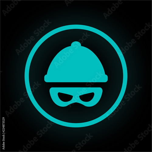 Neon Button rund - Verbrecher