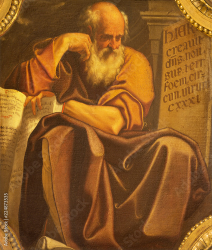 Fotografie, Obraz BOLOGNA, ITALY - APRIL 18, 2018: The painting of prophet Jeremiah in church Chiesa di San Benedetto by Giacomo Gavedoni (1577 - 1660)