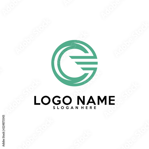Initial C C logo vector template, C pixel, fast logo, triangle