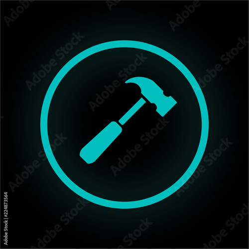 Neon Button rund - Hammer