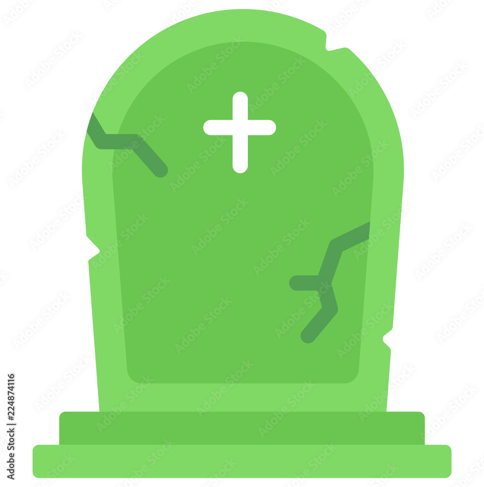 Fototapeta premium Grave flat illustration