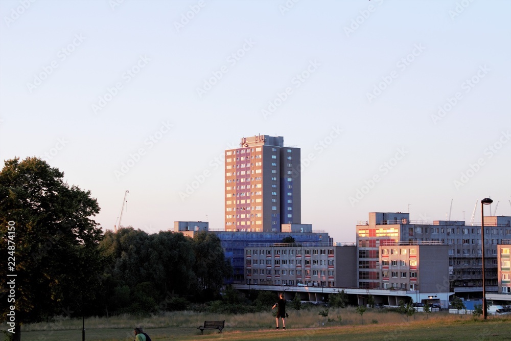 Fototapeta premium Recreation ground at sunset