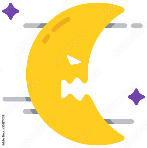 Moon flat illustration
