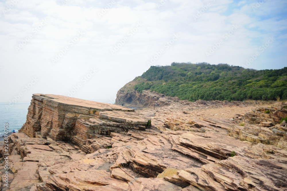 Strang geological formation in Tung Ping Chau in Hong Kong