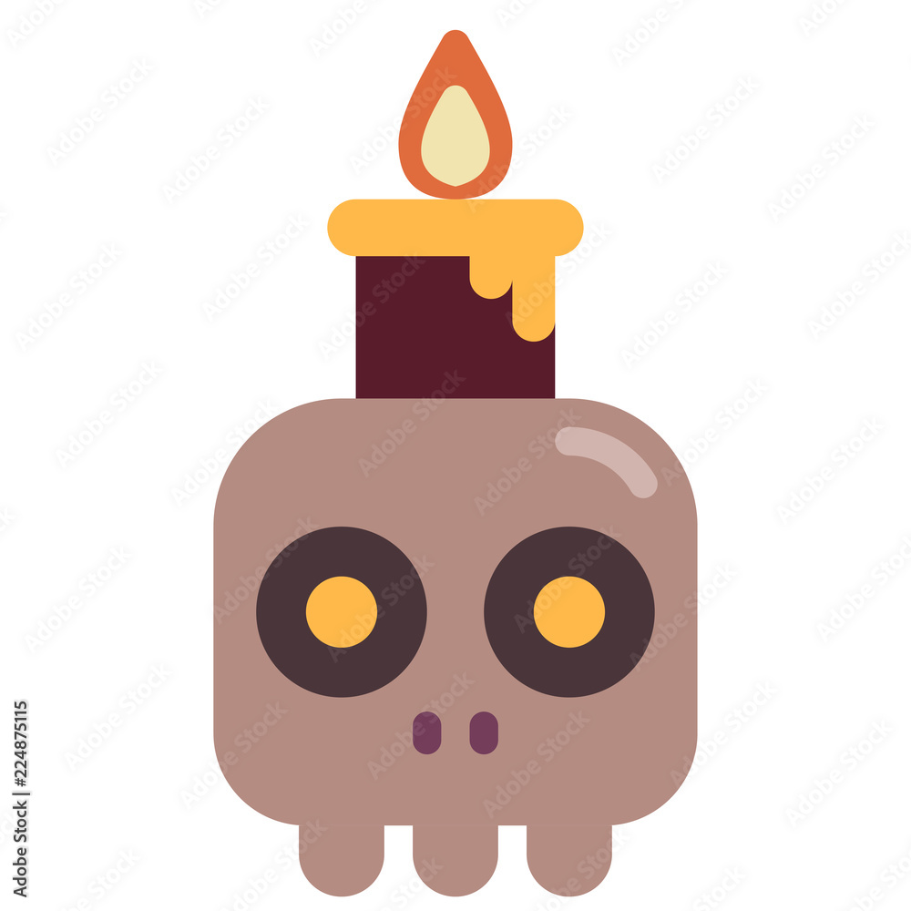 Halloween candle flat illustration Halloween candle flat illustration